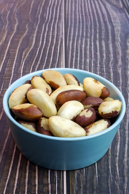 Brazil nuts Brazilian chestnut selective focus