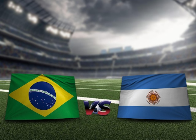 Brazil vs Argentina flag design