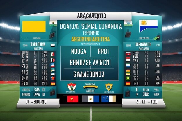 Photo brazil vs argentina scoreboard broadcast template for sport soccer south americas tournament