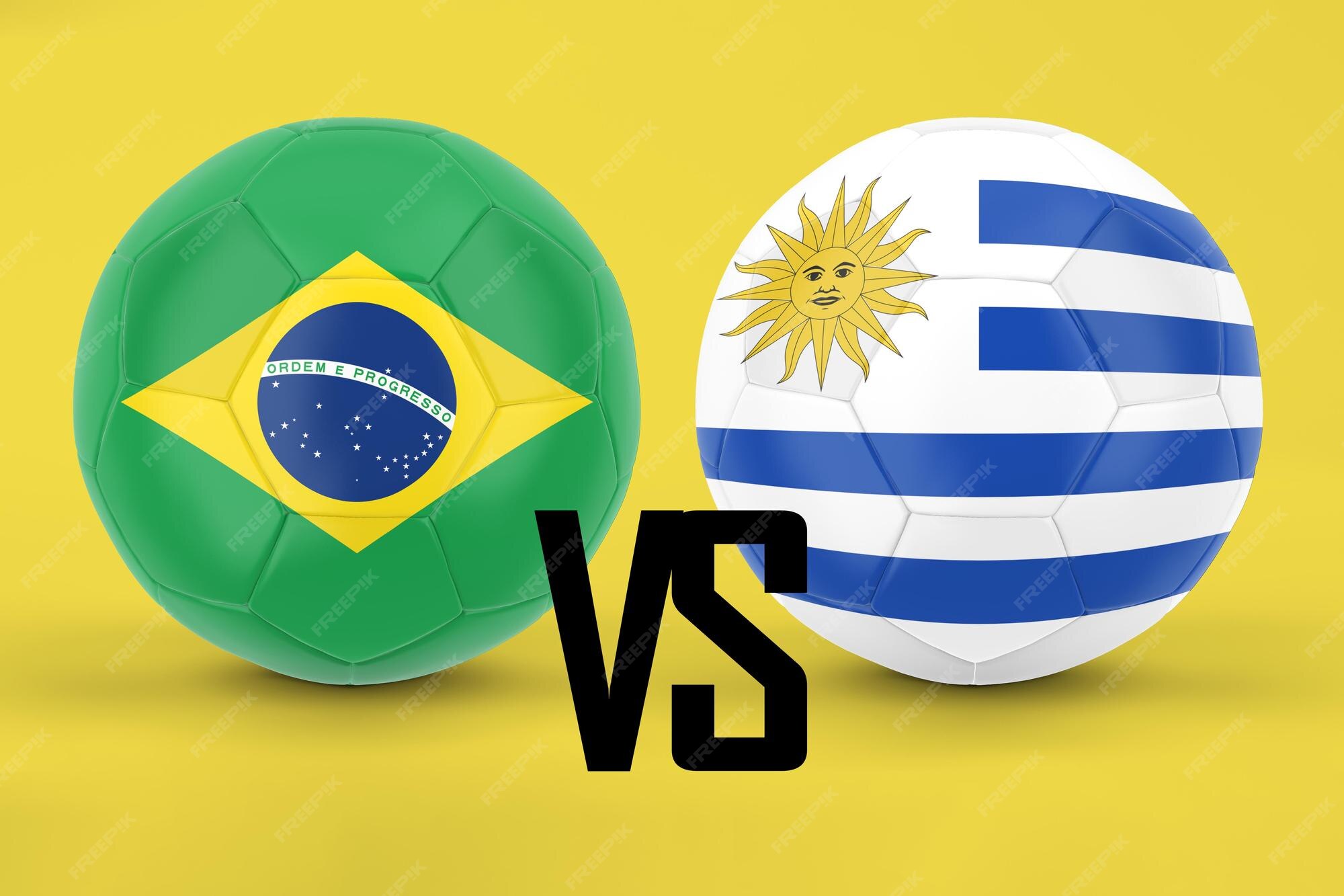 Premium Photo Brazil vs uruguay football
