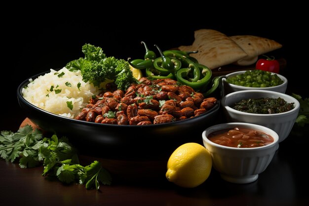 Braziliaans eten feijoada lunch boontje kool sinaasappel gerecht diner Braziliaanse spek zwarte feijoada