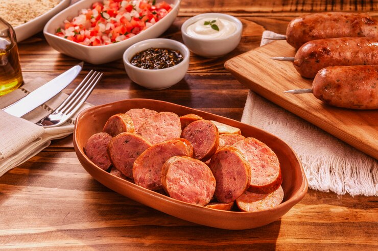 Braziliaans varkensworstgedeelte met chimichurri