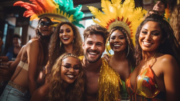 Braziliaanse carnaval achtergrond Illustratie AI GenerativexA