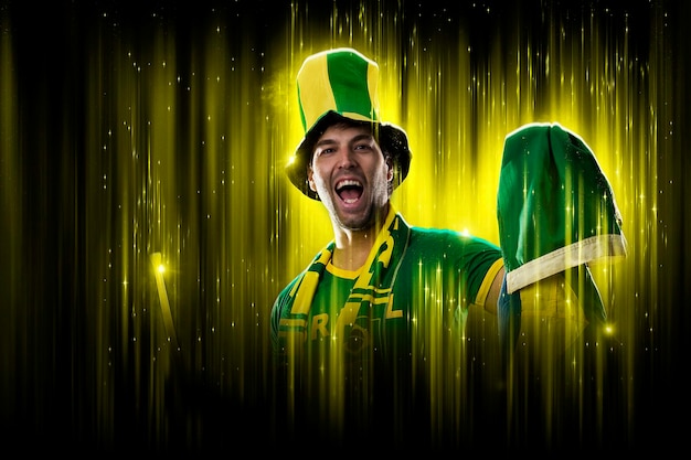 Braziliaanse fan viert feest