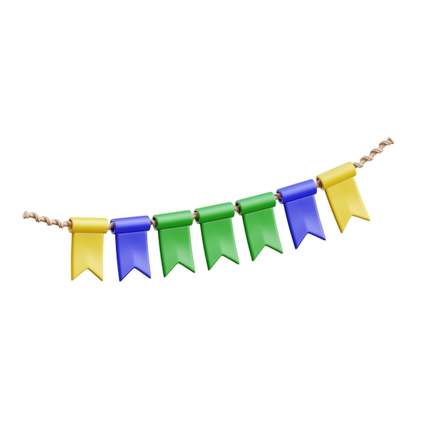 Braziliaanse feestelijke 3D-pennantbannerdecoraties