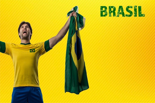 Braziliaanse speler man aan het vieren