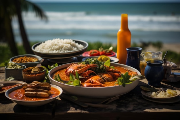 Braziliaanse strand eet voedselfotografie