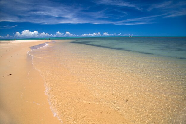 Braziliaanse strandkust op een zonnige dag in Corumbau,