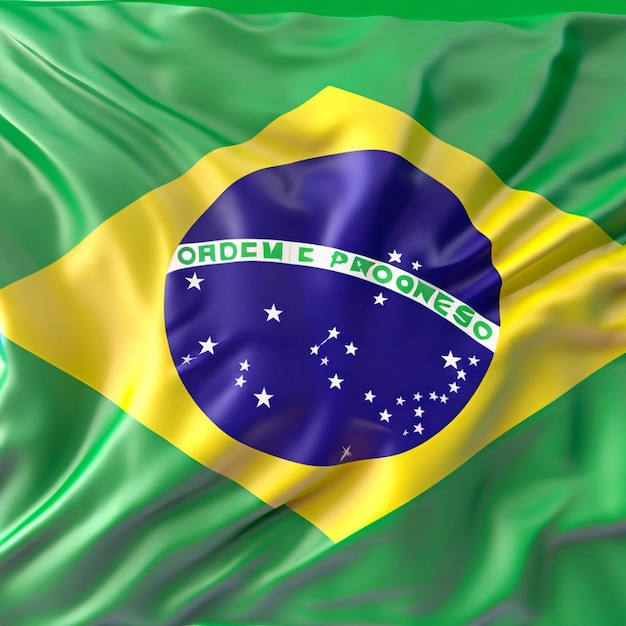Braziliaanse vlag in de wind