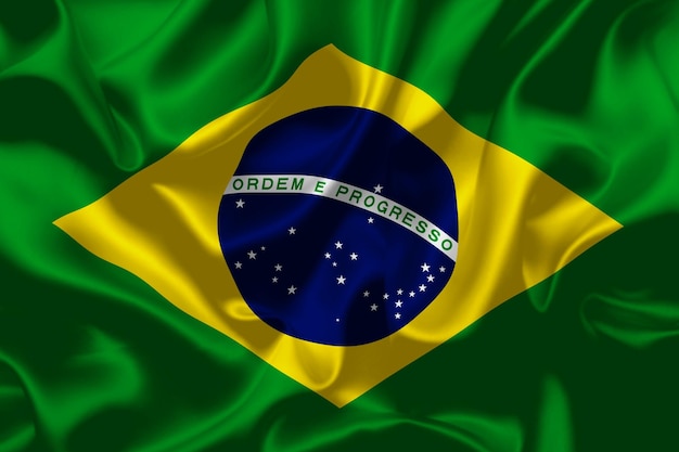 Braziliaanse vlag nationale dag banner ontwerp textuur illustratie hoge kwaliteit vlag achtergrond
