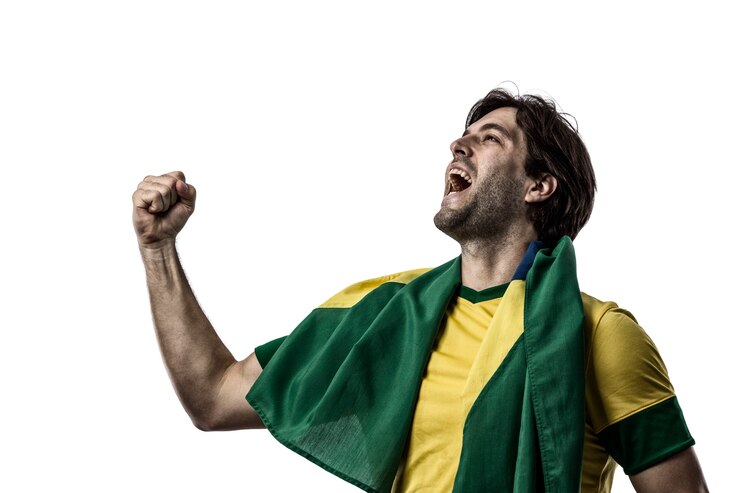 Braziliaanse voetballer, viert