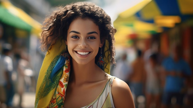 Foto braziliaanse vrouw gelukkig mulher brasileira