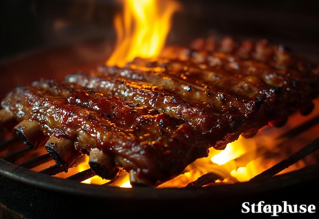 Brazilian barbecue ribs over a fire