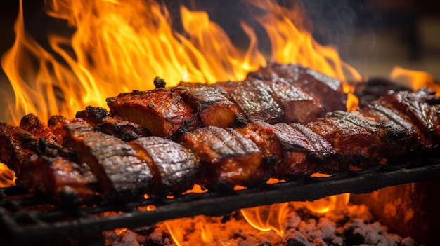 Brazilian Barbecue Ribs On a Ground Fire