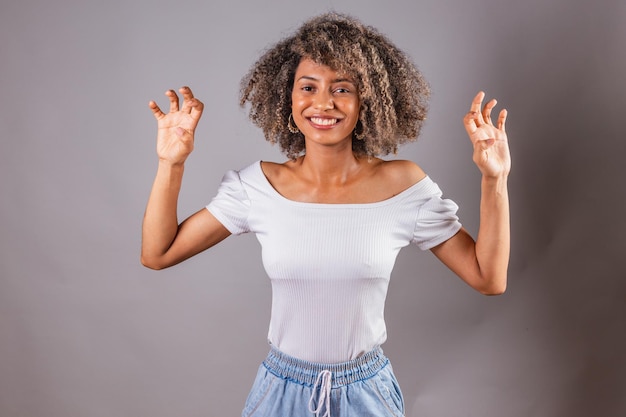 Brazilian black woman angry stressed