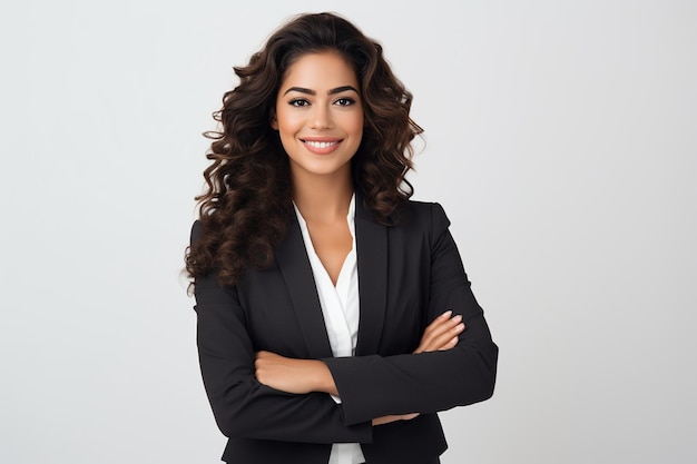 Photo brazilian businesswoman on white background