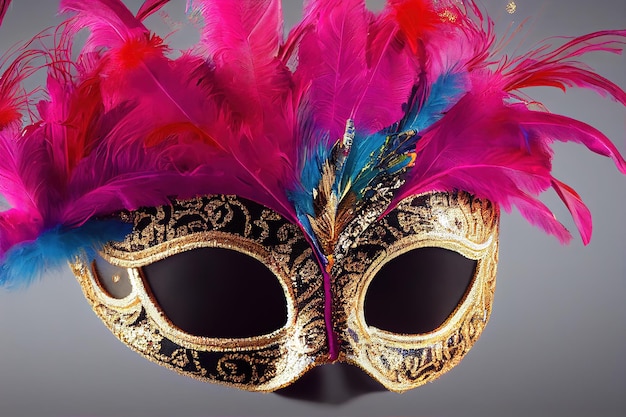 Brazilian carnival music festival carnival masks feathers\
ai