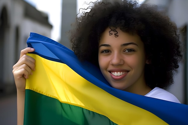 Brazilian carnival young woman enjoying the carnival party neural network ai generated