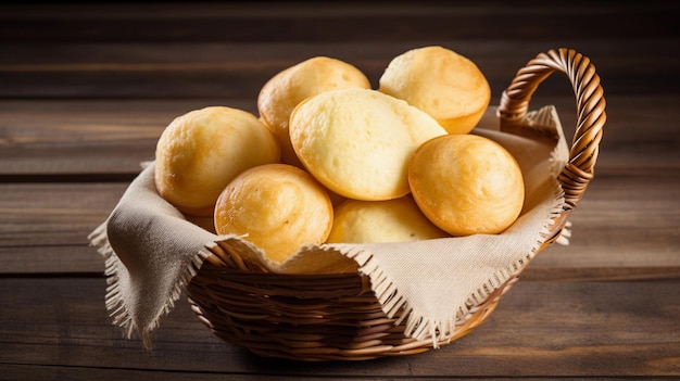 Brazilian cheese bread or pao de queijo traditional brazil snack made with cheese