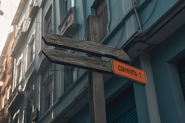 Brazilian City mockup of empty street sign corner in Rio de Janeiro text sign mockup