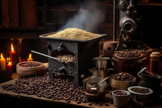 Brazilian Coffee Roasting food Photography