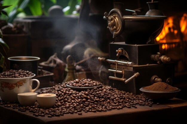 Brazilian Coffee Roasting food Photography