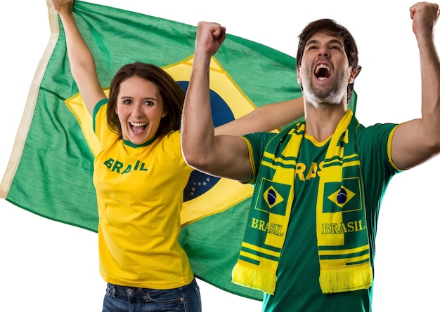 Brazilian couple Celebrating on a .