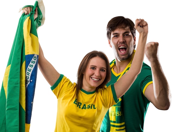 Brazilian couple Celebrating on a .