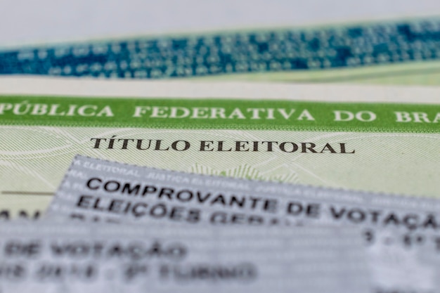 Brazilian electoral title and ballot papers Title of voter of Brazil Elections