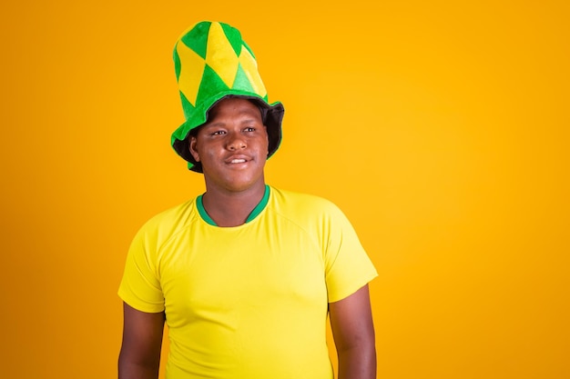 Brazilian fan smiling looking at camera