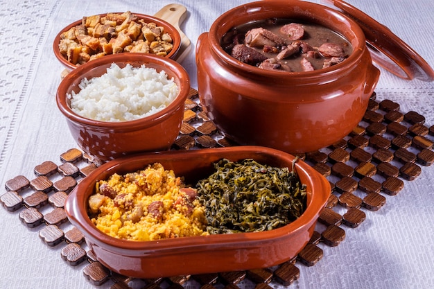 Brazilian feijoada meal