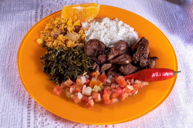 Brazilian feijoada meal