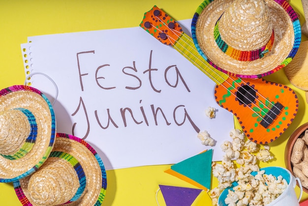 Photo brazilian festa junina holiday background