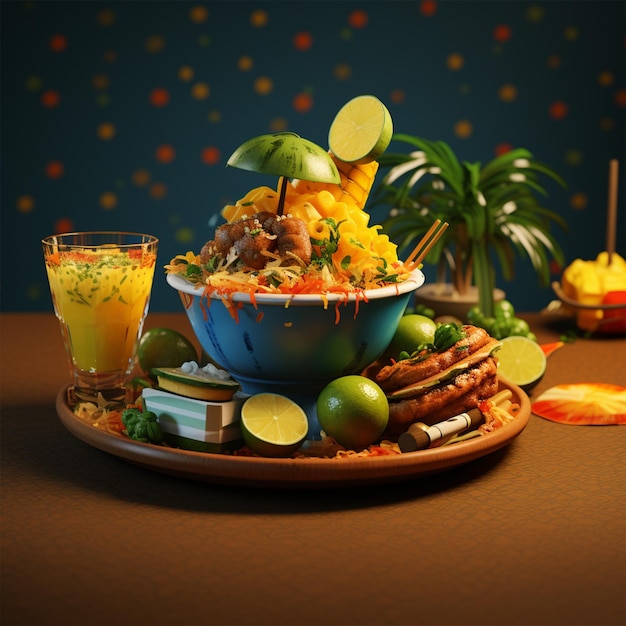 Photo brazilian food 3d style