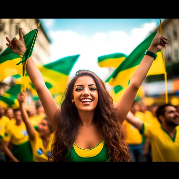 Photo brazilian girl independence day september 7