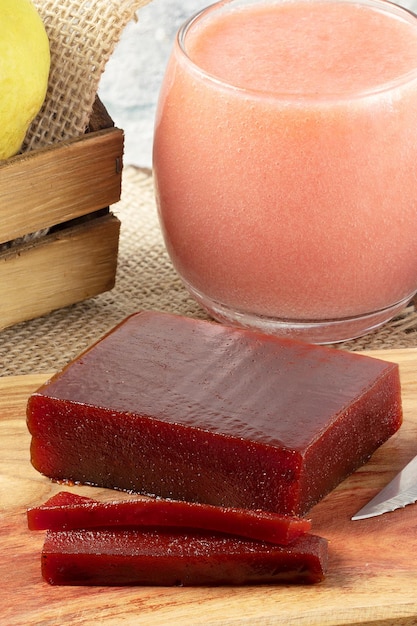 Brazilian guava candy (goiabada) and guava juice.