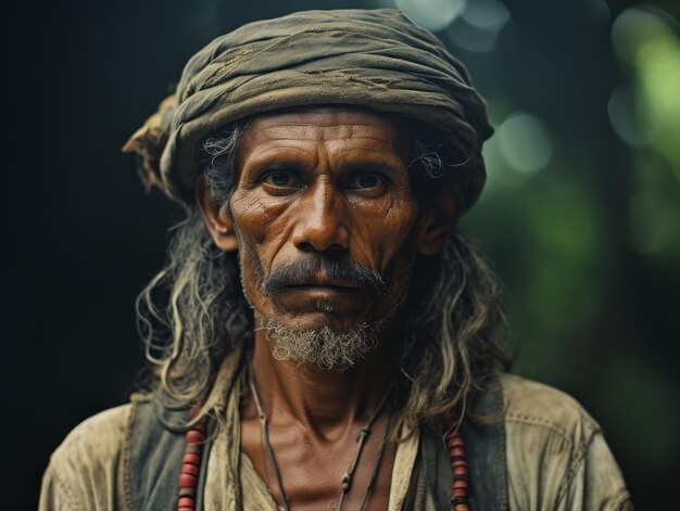 Foto uomo brasiliano dei primi del '900 colorato su vecchia foto