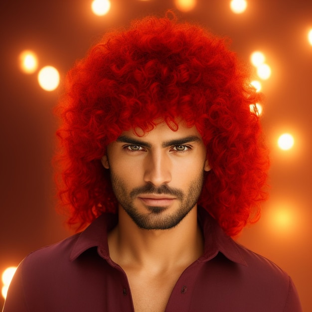 A brazilian man with a red wig