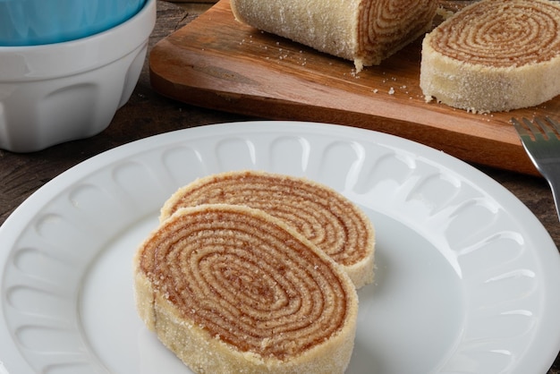 Brazilian northeast dessert roll cake