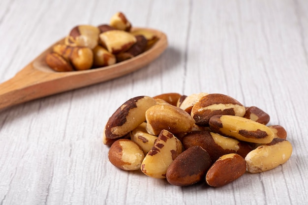 Brazilian nut on the table known as Castanha do Para