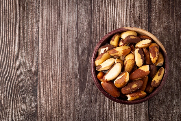 Brazilian nut on the table known as Castanha do Para