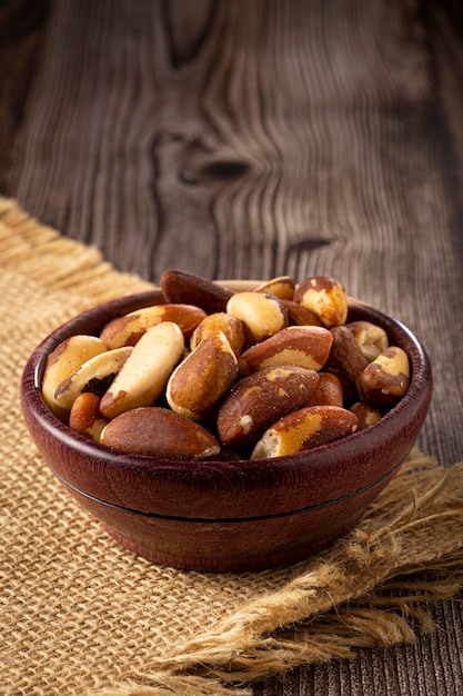Brazilian nut on the table known as Castanha do Para