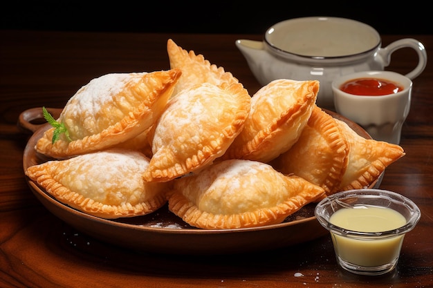 brazilian pastel fried snack stuffed with meat and cheese