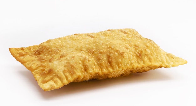 Brazilian pastry fried dough and stuffed with meat cheese or shredded chicken typical brazilian salt served in bakeries bars and restaurants