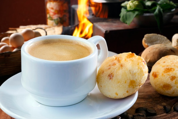 Brazilian snack cheese bread, pao de queijo, Brazilian snack cheese bread stuffed with pepperon