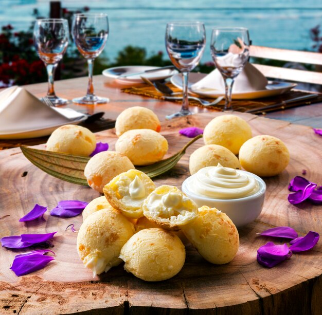 Brazilian snack, traditional cheese bread from Minas Gerais - pao de queijo