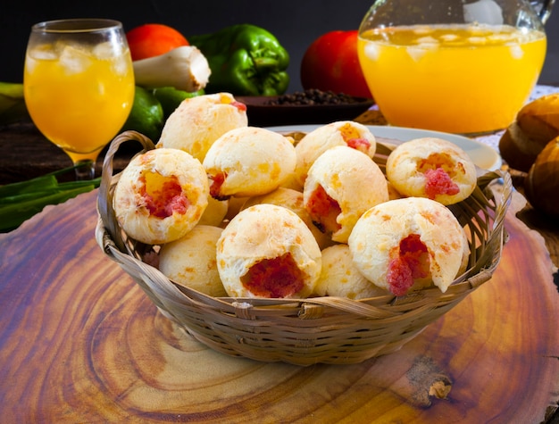 Brazilian snack, traditional cheese bread from Minas Gerais - pao de queijo