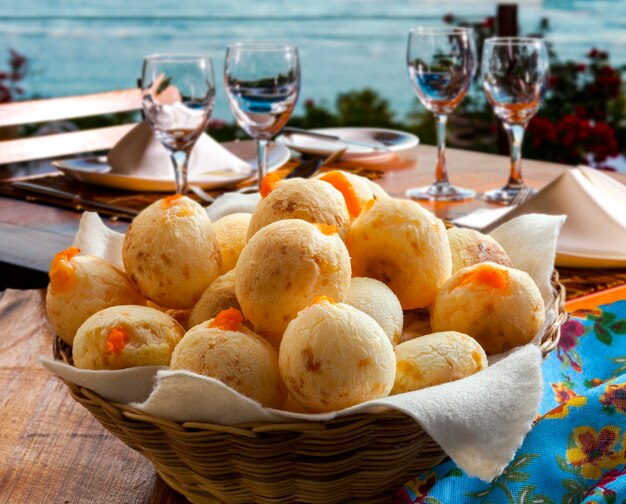 Brazilian snack, traditional cheese bread from Minas Gerais - pao de queijo