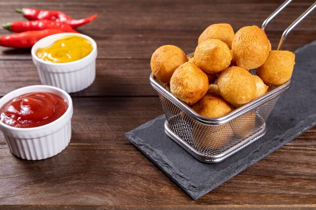 Photo brazilian snacks stuffed fried balls