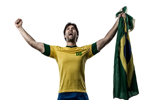 Brazilian soccer player, celebrating  